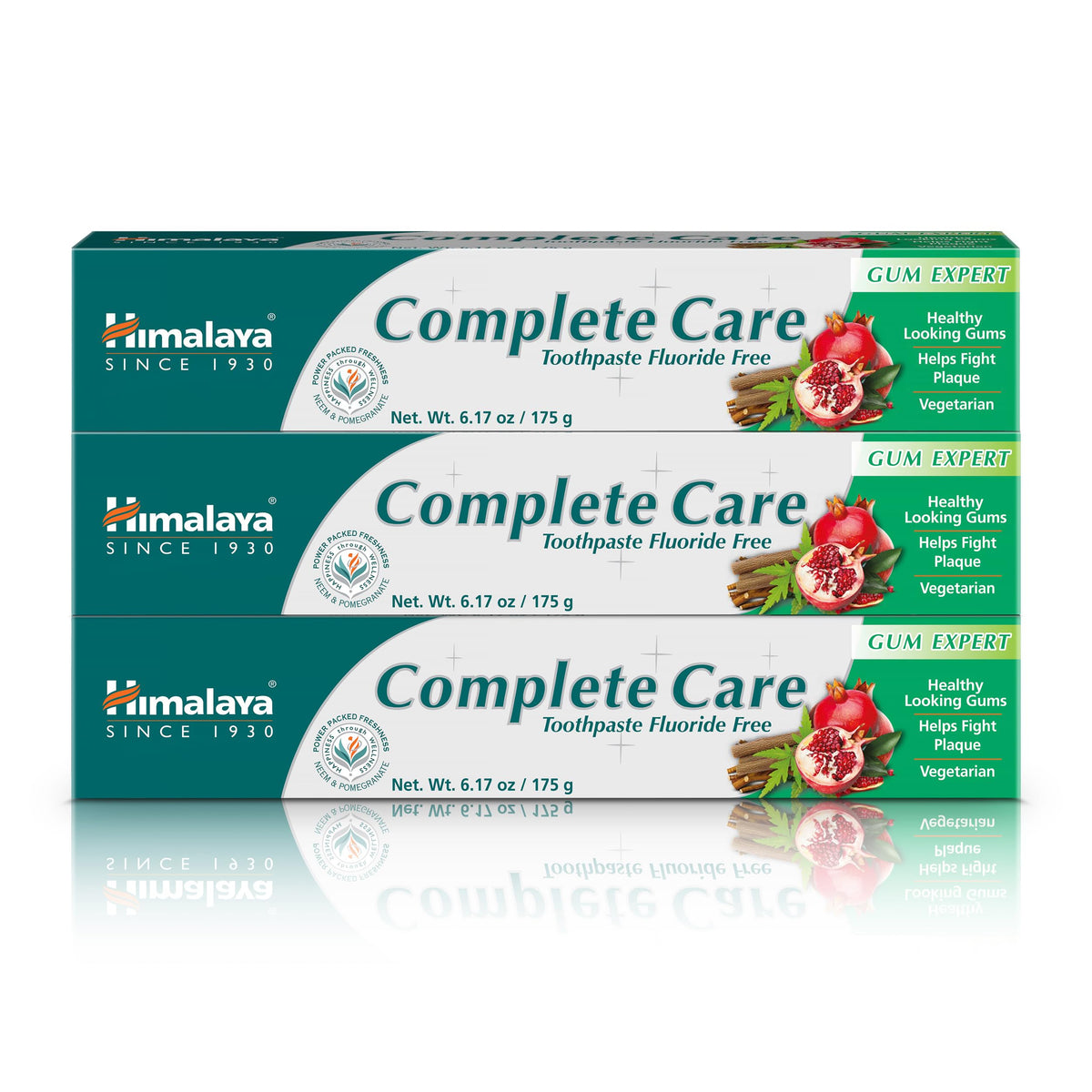 Himalaya Mint Fresh Gel Toothpaste, Fluoride Free to Reduce Plaque & Brighten Teeth, 6.17 oz, 2 Pack