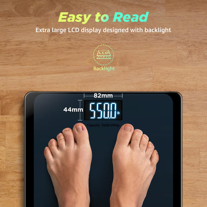 RunSTAR 550lb Bathroom Digital Scale for Body Weight with Ultra-Wide Platform and Large