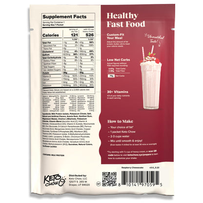 Keto Chow Chocolate Peanut Butter Meal Replacement Shake Powder, 1 Meal