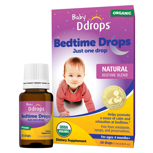Ddrops Baby Bedtime Drops for Babies, Organic Liquid Drops for Calming Bedtime Routines, 60 Count