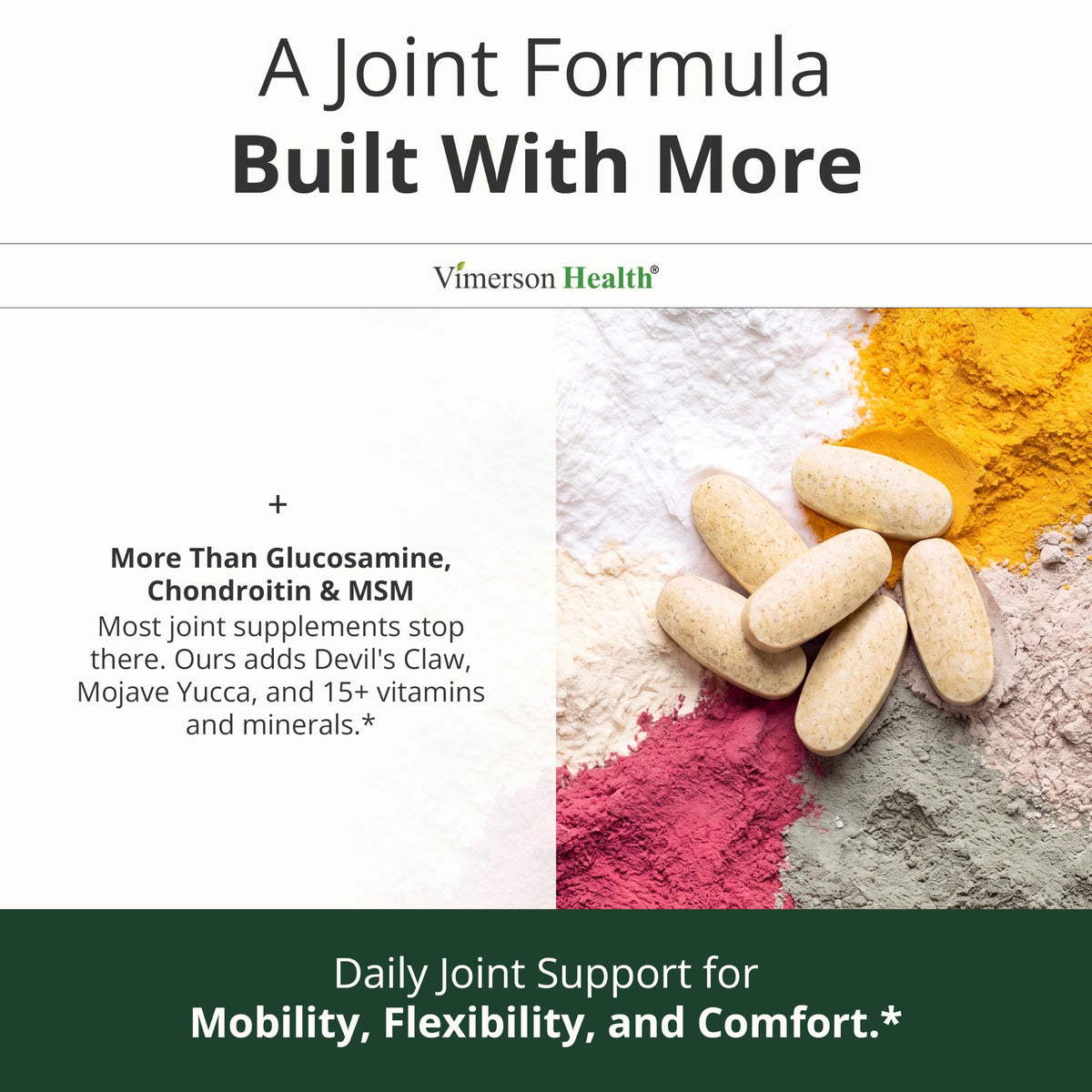 Glucosamine Chondroitin MSM – Potent 2000mg MSM for Joint Support –150 Caps