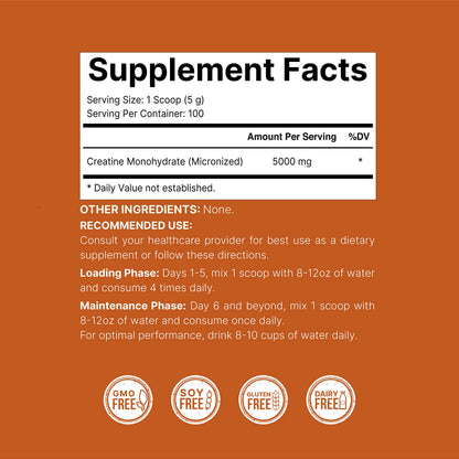 NatureBell Creatine Monohydrate Powder 1,000g, 5,000mg Per Serving, 200 Servings (2.2 lb) | Micronized, Pure & Unflavored | Pre-Workout Muscle Support* | Keto, Vegan, Filler-Free