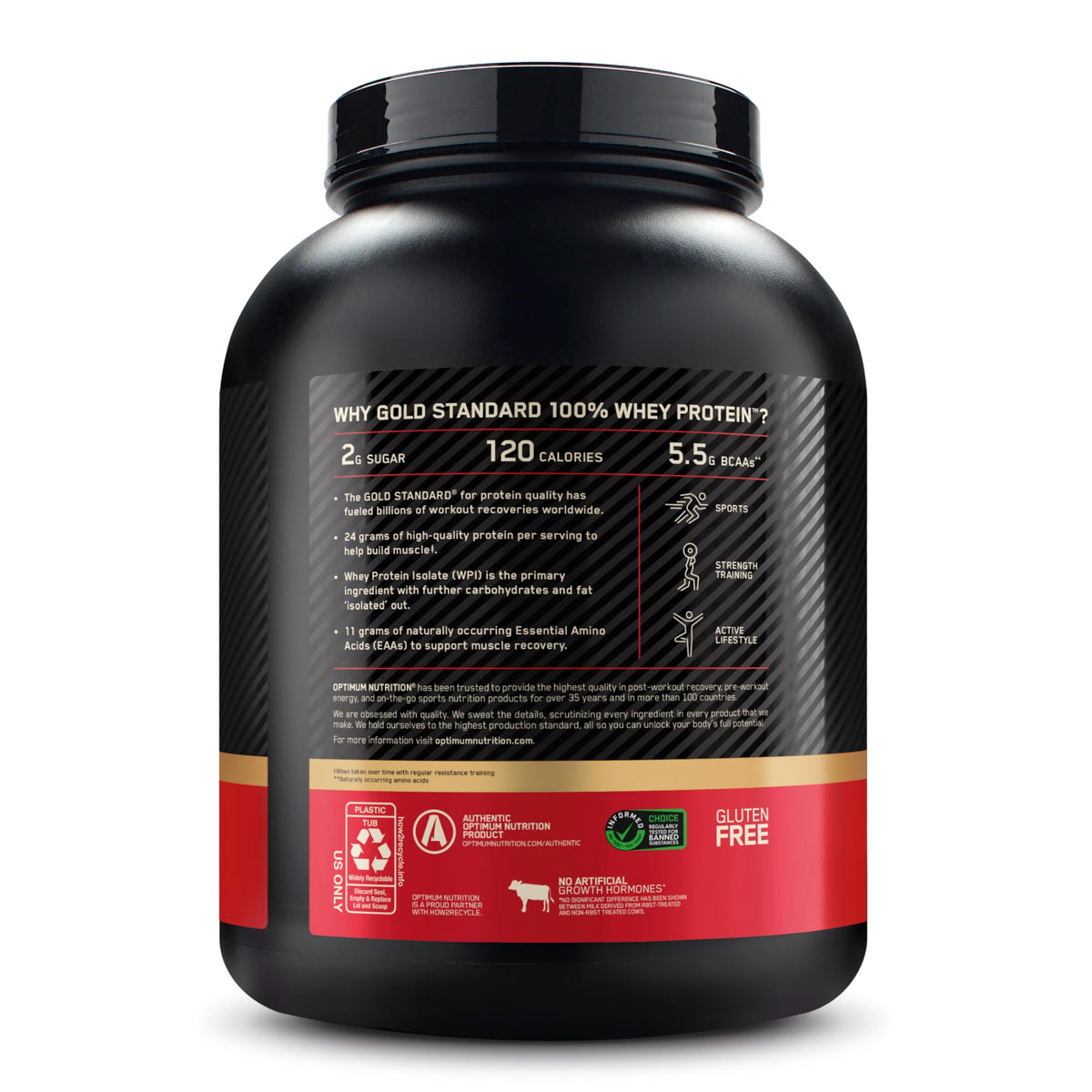 Optimum Nutrition Gold Standard Whey Protein, Double Rich Chocolate, 2 LB