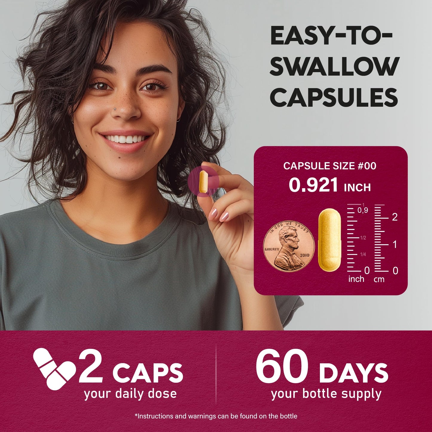 Vitamin B Complex for Men & Women - Made in USA - 11-in-1 B-Complex: B1, B2, B3, B5, B6, B7, B8, B9, B12 with Vitamin C, Choline, Inositol - Energy, Brain & Heart Support Supplement, 60 Vegan Capsules