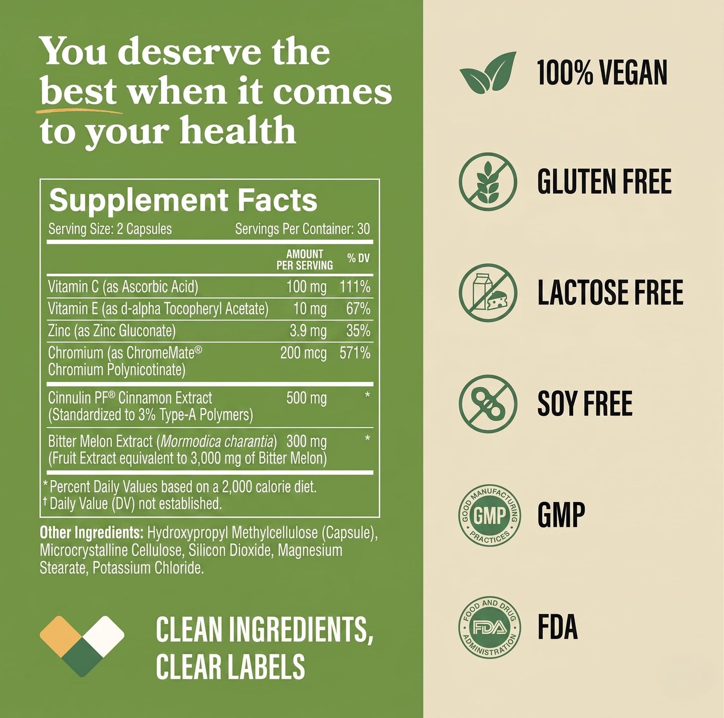 DAIKEN Bitter Melon, Cinnamon & Chromium, 100% Vegetarian Bitter Melon Capsules with Cinnamon Chromium & Zinc, 60 Capsules