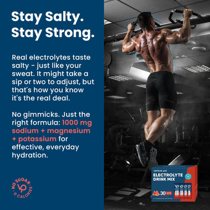 Venture Pal High Sodium Sugar Free Electrolytes Powder Packet, 16 Sticks | Hydration Packets with Vitamin, Sodium & Potassium, Zero Calories, Vegan, Keto & Paleo Friendly Electrolyte Drink Mix