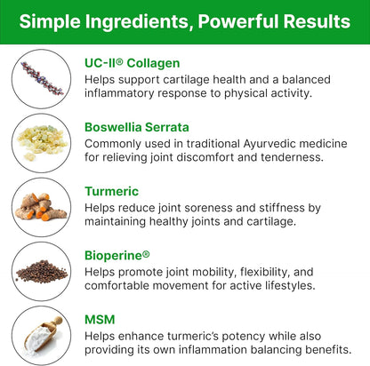 Natural Joint Support Supplement for Mobility, Gluten-Free | Eases Everyday Stiffness, Aches, and Joint Discomfort for Flexible Movement and an Active Lifestyle, 30-Day Supply