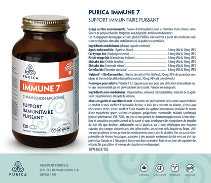 PURICA Mushroom Supplement Complex - Daily Immune Support 7, Turkey Tail