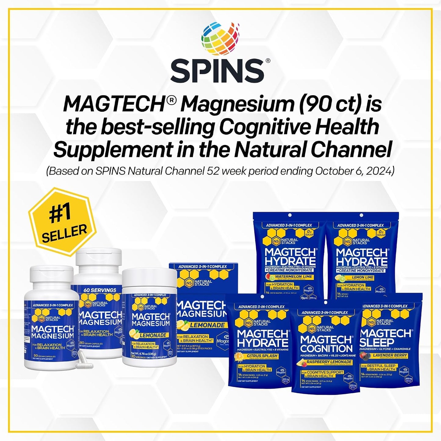 Natural Stacks Magtech + Mood Magnesium Gummies Bundle - 4 Forms of Magnesium - Supports Relaxation and Brain Health* - 120 Pieces