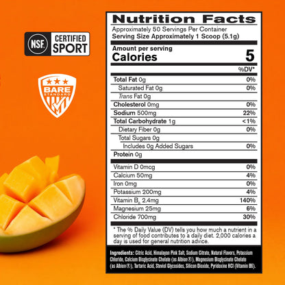 BARE PERFORMANCE NUTRITION BPN Electrolytes Hydration Drink Mix | Sugar Free Electrolyte Powder | 500mg Sodium per Serving | Naturally Sweetened | Lemon Lime, 50 Servings | Zero Sugar, 500mg Sodium per Serving, Naturally Sweetened