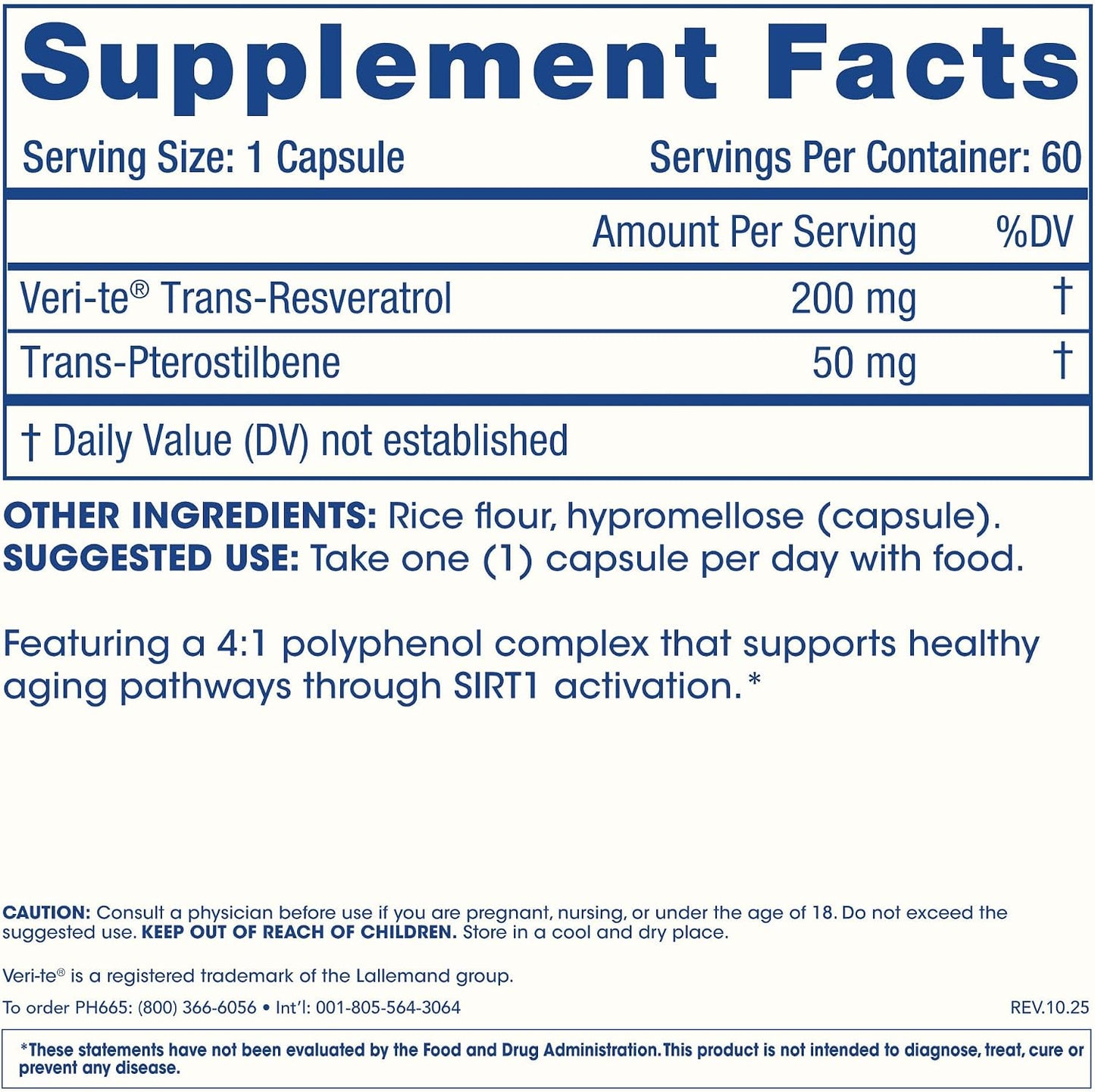 ProHealth Sirtuin 1 Activator | 60 Capsules | Resveratrol Combined with Pterostilbene Activates SIRT1 for Longevity & Cellular Support | Triple Lab-Tested, GMP-Manufactured in USA