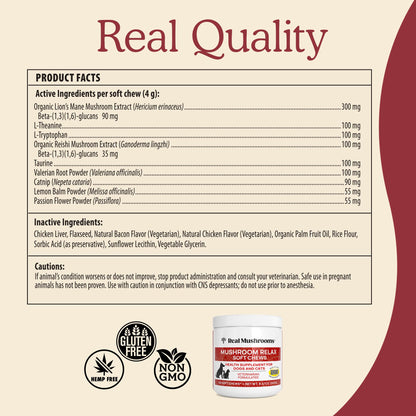 Real Mushroom Immune Pet Chews – For Daily Digestive & Immune Health – Mushrooms for Dogs & Cats Functional Treat – Mushroom Supplement for Dogs & Cats – 1 to 4 Chews For All Breeds & Sizes (60 Count)