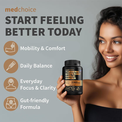 29-in-1 Methylated Multivitamin for Men & Women with Omega 3, Active B12, 5-MTHF Folate (70ct) & 4-in-1 Turmeric Joint Support Supplements with Garlic for Mobility & Active Aging Support (120 ct)