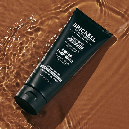 Brickell Men's Element Defense SPF45 Moisturizer for Men, Mineral Sunscreen, Hydrates and Protects Skin Against UVA/UVB Rays, With Zinc, Vitamin E, and Green Tea, 8 Ounce, Unscented