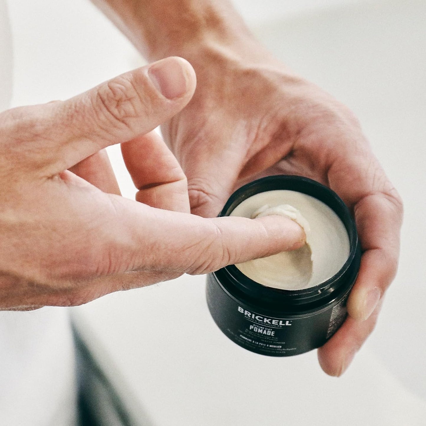 Brickell Men's Products Hair Styling Clay Pomade For Men, Strong Hold & Matte Finish, Product for Modern Hairstyles, With Argan Oil, Niacinamide, and Hydrolyzed Protein, 2 Ounces, Scented