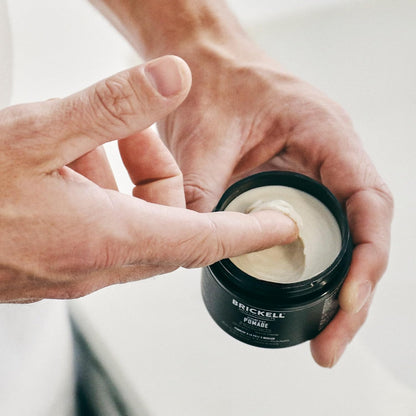 Brickell Men's Products Hair Styling Clay Pomade For Men, Strong Hold & Matte Finish, Product for Modern Hairstyles, With Argan Oil, Niacinamide, and Hydrolyzed Protein, 2 Ounces, Scented