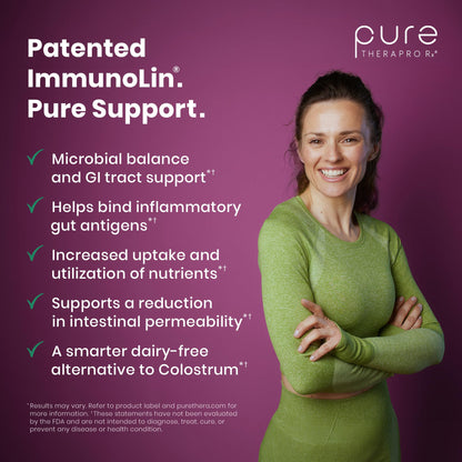 Pure Therapro Rx Elite IgG Immunoglobulin Supplement, 120 Caps - Gut Health & Immune Support, 1100 mg IgG, IGA & IgM, Sunflower Lecithin | Dairy & Gluten Free Colostrum Supplement Alternative