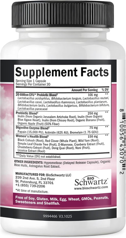 Prebiotics and Probiotics for Women - Gut, Vaginal & Immune Health Support