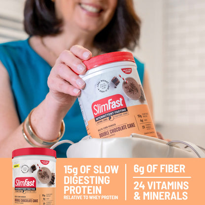 SlimFast Intermittent Fasting, Casein Protein Powder, Biotin with Vitamin & Mineral Bend