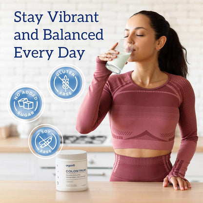 Organifi Bovine Colostrum Powder - Grass-Fed, USA-Sourced Colostrum Supplement for Gut Health, Immune Support and Recovery