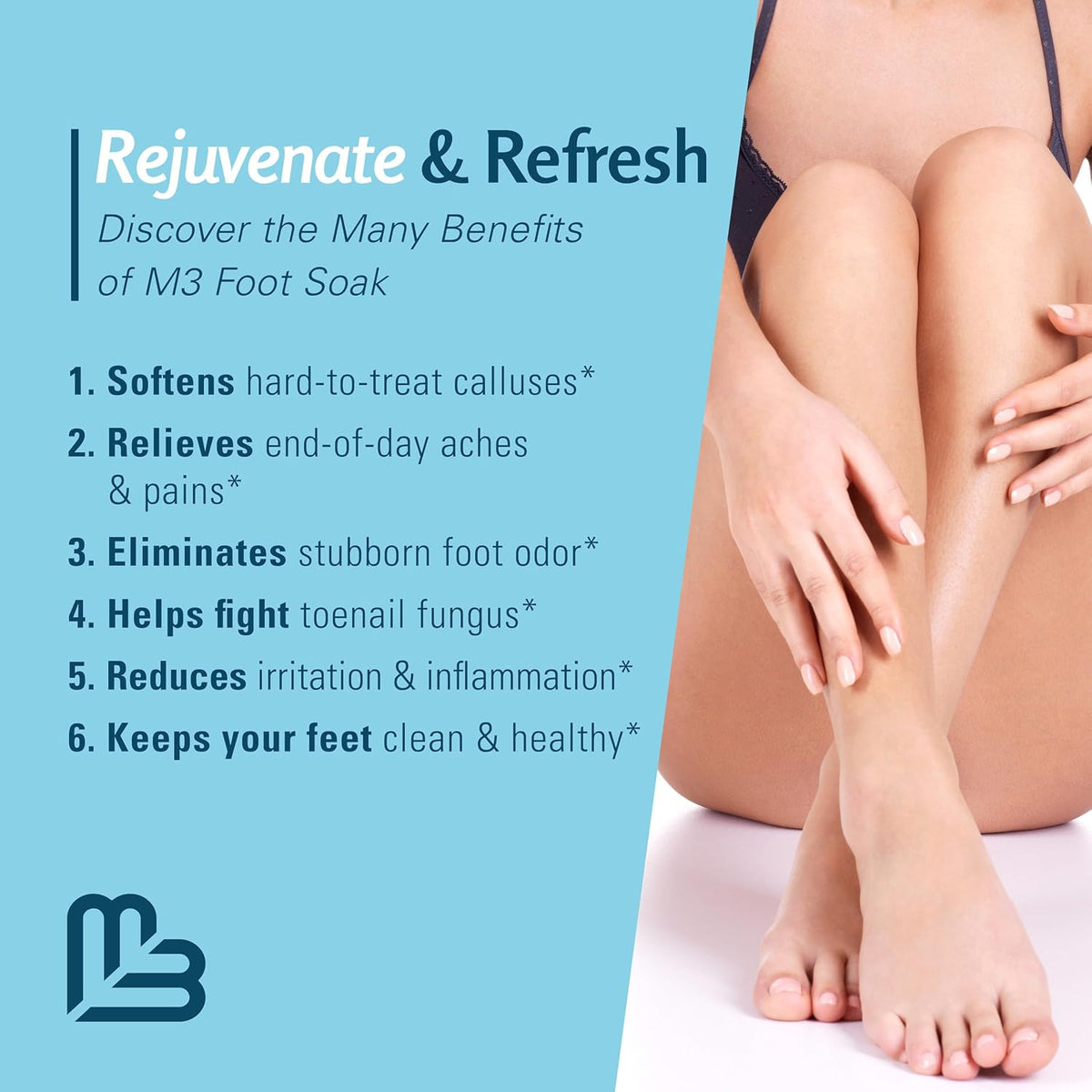 Soothing Tea Tree Oil Foot Soak with Stem Cell and Epsom Salt, 16 oz by M3