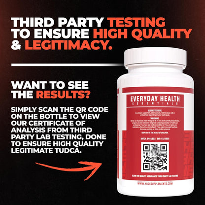 Huge Supplements TUDCA 300mg, Premium Quality Liver Support & Detoxification, Pure Bile Salts, Third-Party Lab Tests Available (60 Servings)
