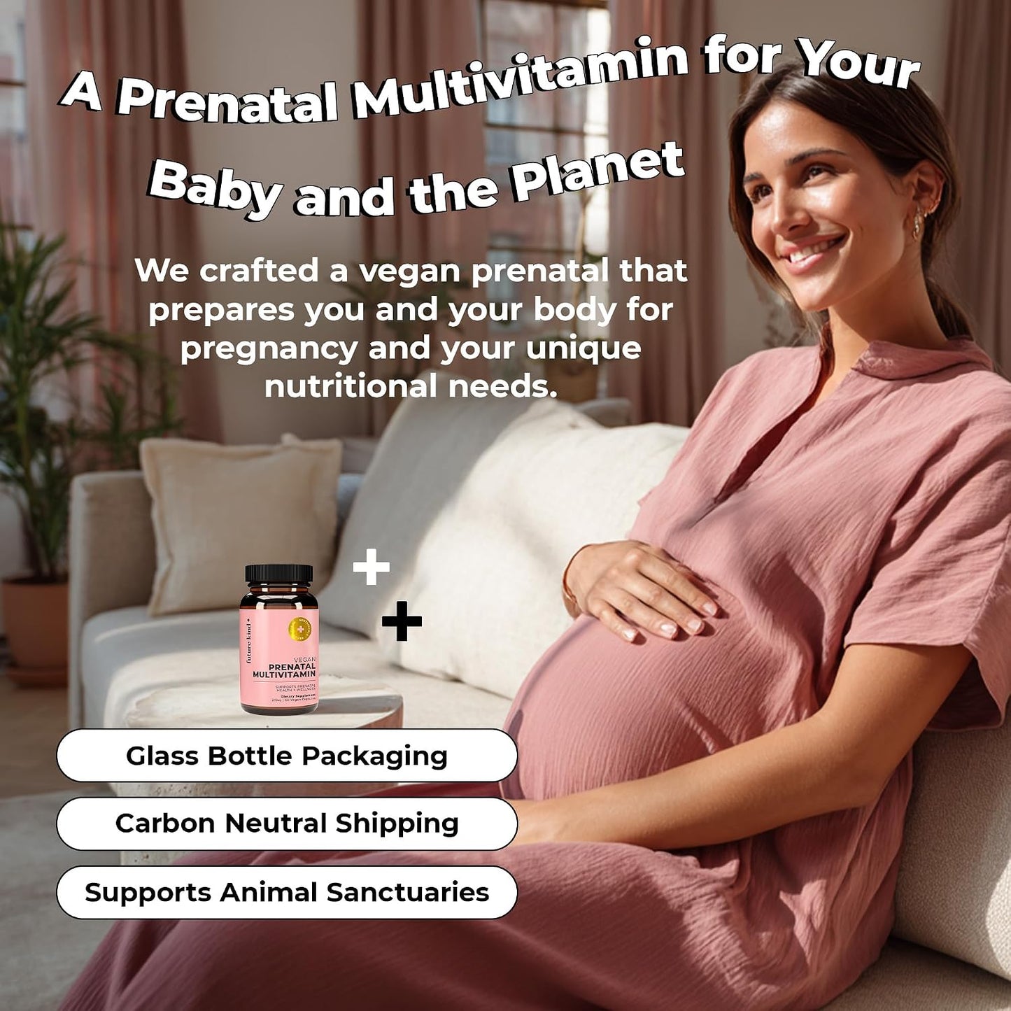 Future Kind Prenatal Vitamin - Pregnancy, Lactation, and Wellness Support with DHA & L-Methylfolate - Folate Supplement for Women with Vitamin D, E, Iron, Omega-3 and Biotin (60 Capsules)