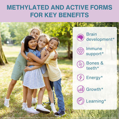 Igennus Methylated Kids Multivitamin Gummies, Age 4+, 90 Gummies | Clean Label & Third Party Tested, No Artificial Sweeteners or Flavors, Sugar Free, Natural Berry Flavor, Non-GMO, Halal