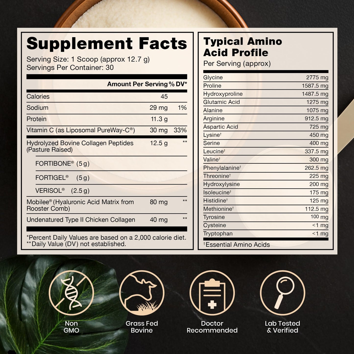 Pure Therapro Rx TriActive Collagen Plus, Collagen Powder for Hair, Skin, Nails, Bones & Joints, Hydrolyzed Collagen Powder w/Patented Peptides, Multi Collagen Protein Powder (Unflavored)