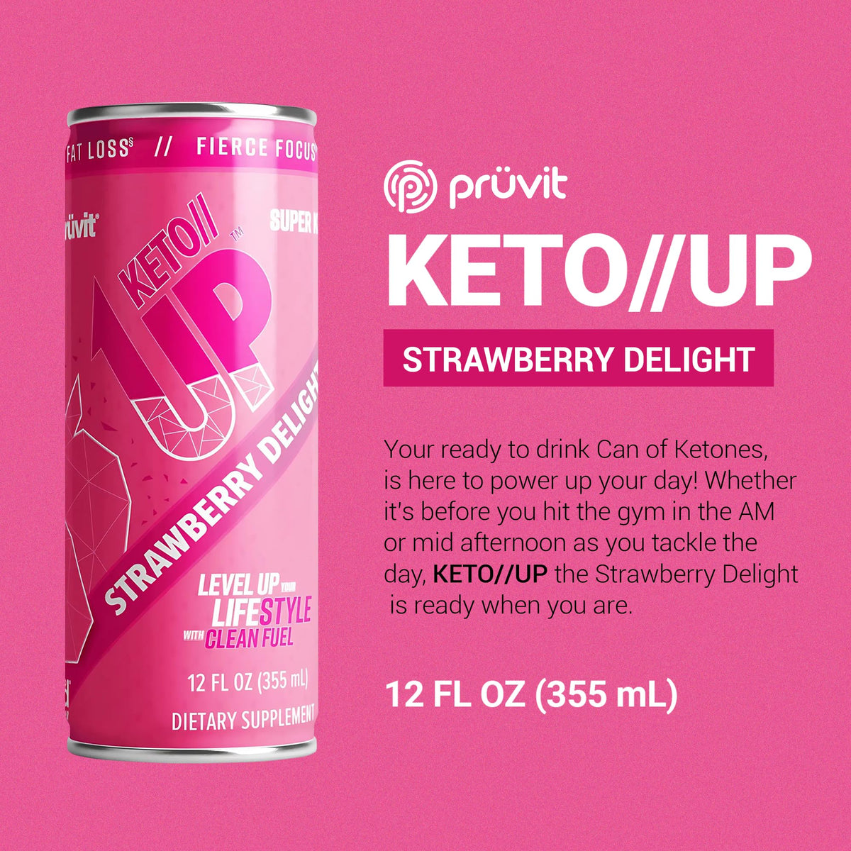 Strawberry Delight //Up® Drink – Ready-to-Drink Ketones for Focus for Men and Women