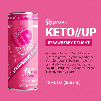 Strawberry Delight //Up® Drink – Ready-to-Drink Ketones for Focus for Men and Women