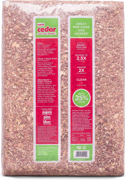 PETSPICK Red Cedar Pet Bedding for Dogs and Horses, 24L | Red cedar bedding provides a natural layer for dogs, horses, stalls, kennels and animal areas; 24 L package.