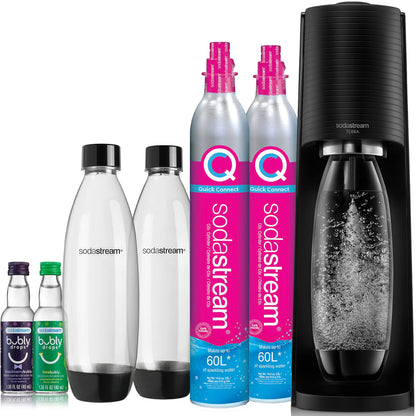 SodaStream Terra Sparkling Water Maker Bundle (Black), with CO2, DWS Bottles