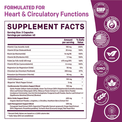 26-in-1 Nitric Oxide Supplement - Blood Pressure Supplements for Heart Health with Coq 10