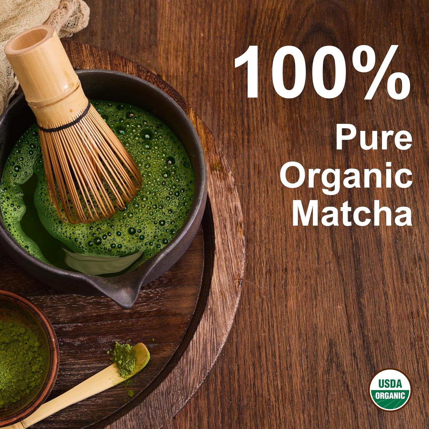 Micro Ingredients Organic Ceremonial Grade Matcha Powder, 100 Servings | Authentic Japanese First Harvest Matcha Green Tea Powder For Barista-Grade Latte, Beverage & Baking