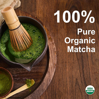 Micro Ingredients Organic Ceremonial Grade Matcha Powder, 100 Servings | Authentic Japanese First Harvest Matcha Green Tea Powder For Barista-Grade Latte, Beverage & Baking