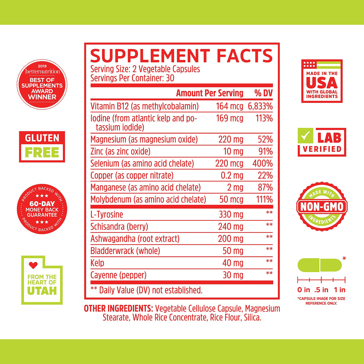 Zhou Thyroid Support Complex with Iodine Supplement, Increase Energy