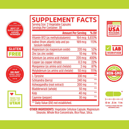 Zhou Thyroid Support Complex with Iodine Supplement, Increase Energy