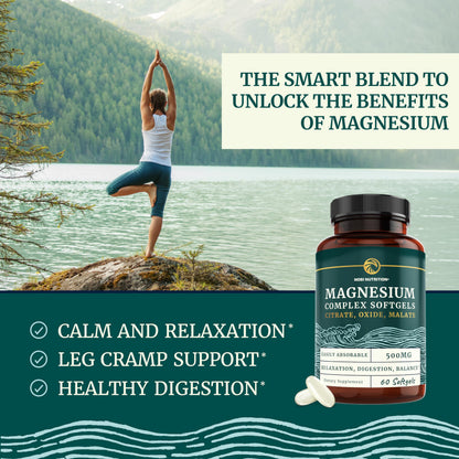 Triple Magnesium Softgels | Citrate, Malate, & Oxide | Highly Absorbable Magnesium