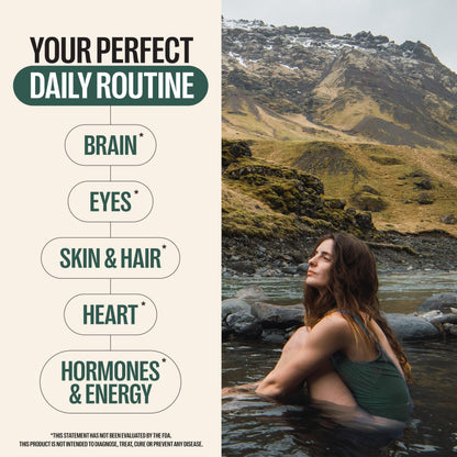 Orlo DHA Supplement 1000mg - 3X Absorption Natural Icelandic Nordic Omega 3 DHA & EPA for Brain & Eye Support – Vegan Fish Oil Alternative, No Fishy Aftertaste, 60 Easy-to-Swallow Mini Softgels