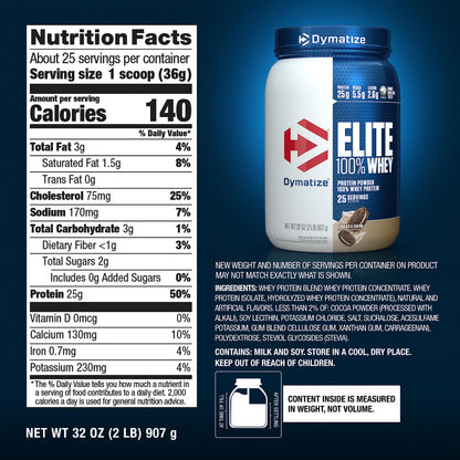 Dymatize Elite 100% Whey Protein Powder, Quick Absorbing & Fast Digesting for Optimal