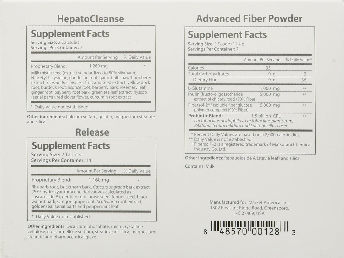 NutriClean 7-Day Cleansing System with Stevia – Advanced Fiber, Liver & Colon Support Cleanse, Herbal Detox Program, Gluten-Free, 7 Day Supply