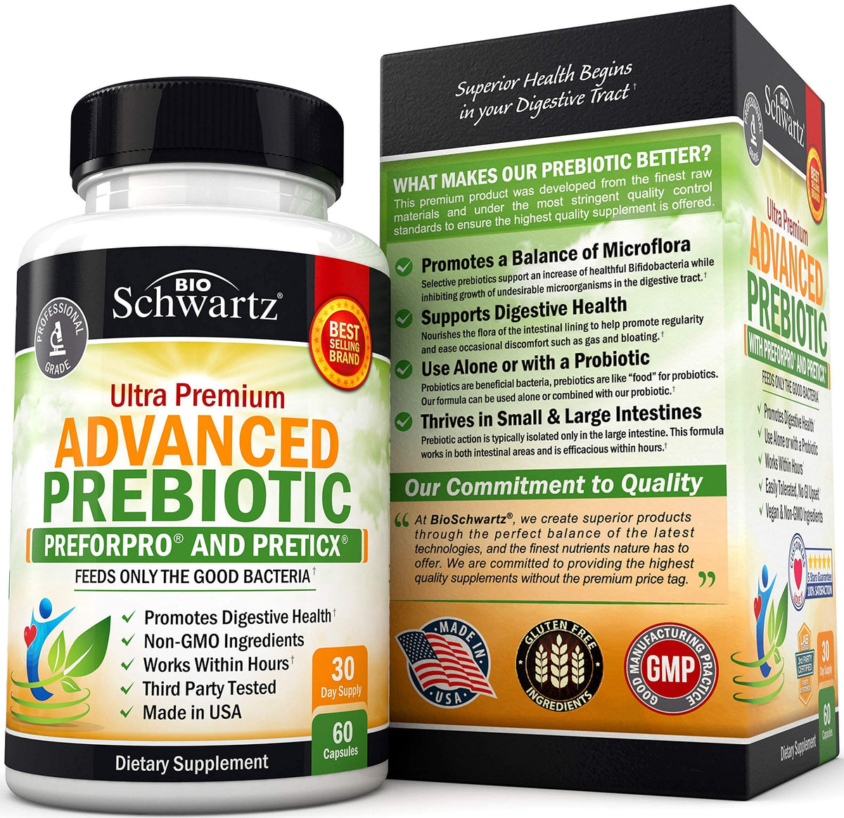 Prebiotics for Advanced Gut Health - Immune System Support & Dietary Fiber