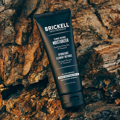 Brickell Men's Element Defense SPF45 Moisturizer for Men, Mineral Sunscreen, Hydrates and Protects Skin Against UVA/UVB Rays, With Zinc, Vitamin E, and Green Tea, 8 Ounce, Unscented