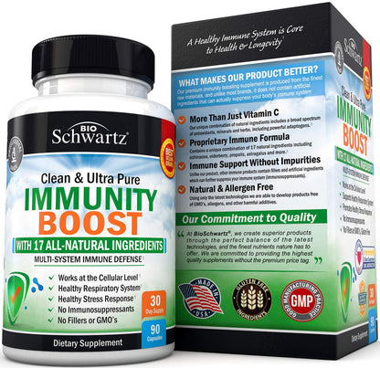 Immune Support Supplement with Vitamin C 1000mg Zinc Elderberry Extract Ginger