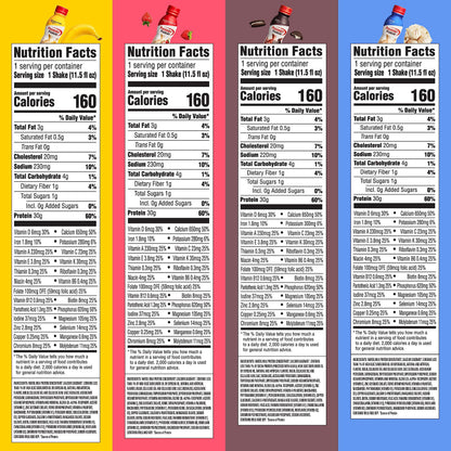 Premier Liquid Protein Shake Can, 8 Flavor Variety Pack, 30g Protein, 1g Sugar