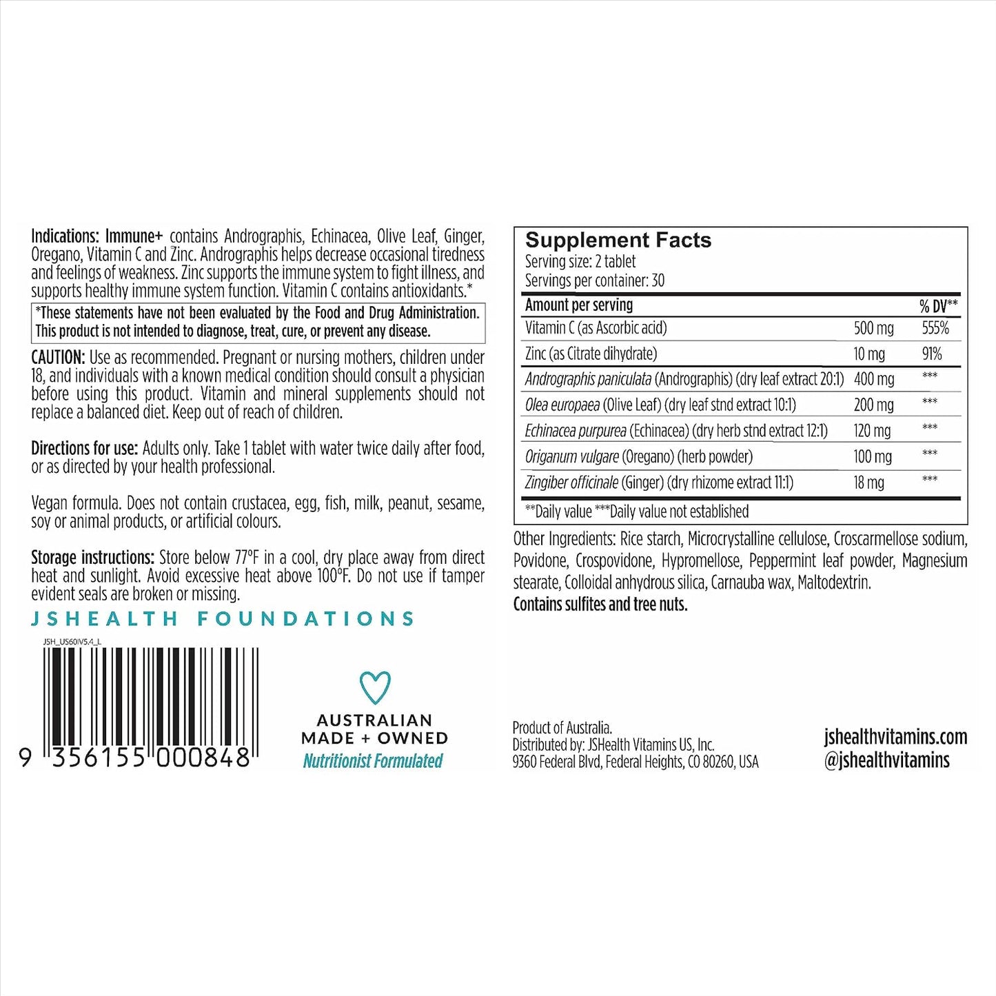 JSHealth Vitamins Gut Health and Immunity Formula, 30 Capsules | Probiotics for Women and Men, Shelf Stable Probiotic Supplement for Digestive Health and Immune Support