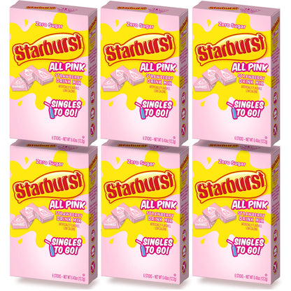 Starburst Cherry Singles To Go Sugar Free Drink Mix Packets - Pack of 6
