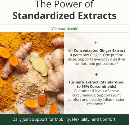 Turmeric and Ginger Supplement – Inflammation & Joint Support. 60 Capsules