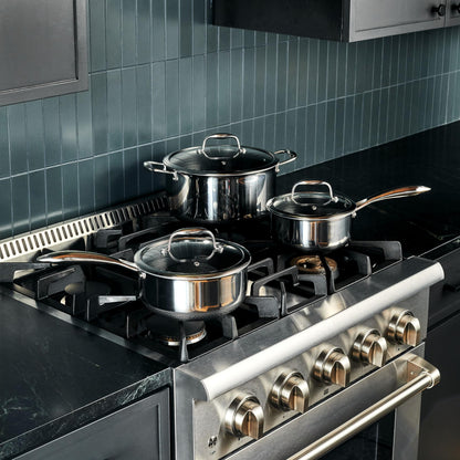 HexClad Hybrid Nonstick 6 Pc Pot Set & Trivets, 2, 3, and 8-Qt Pots & Lids